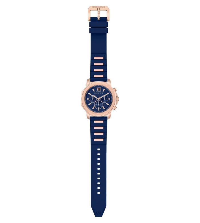 Michael Kors Quartz Blue Dial Chronograph Silicone Men's Watch, MK9261