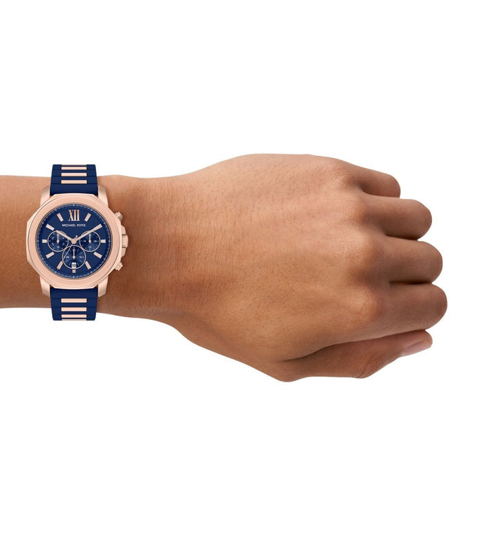 Michael Kors Quartz Blue Dial Chronograph Silicone Men's Watch, MK9261