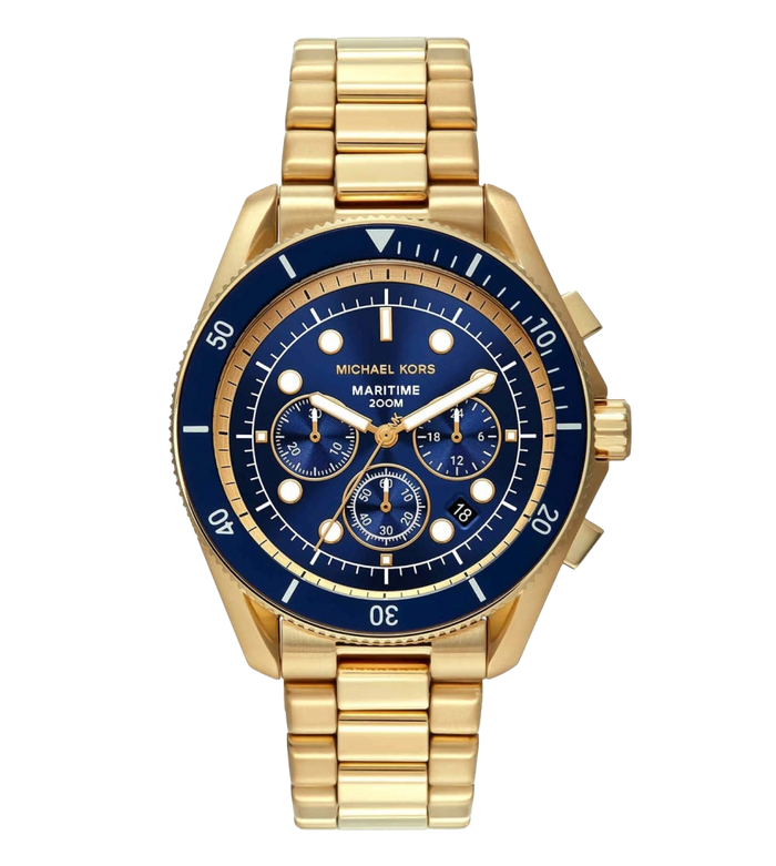 Michael Kors Quartz Blue Dial Chronograph Stainless Steel Men's Watch, MK9202