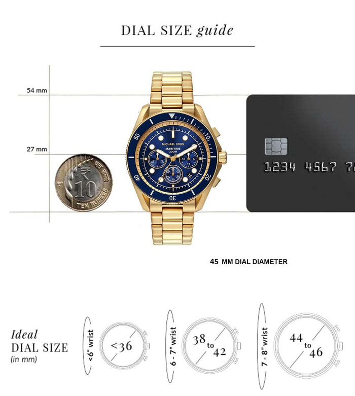 Michael Kors Quartz Blue Dial Chronograph Stainless Steel Men's Watch, MK9202