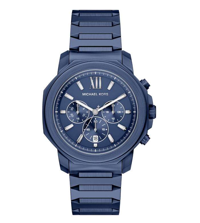 Michael Kors Quartz Blue Dial Chronograph Stainless Steel Men's Watch, MK9251