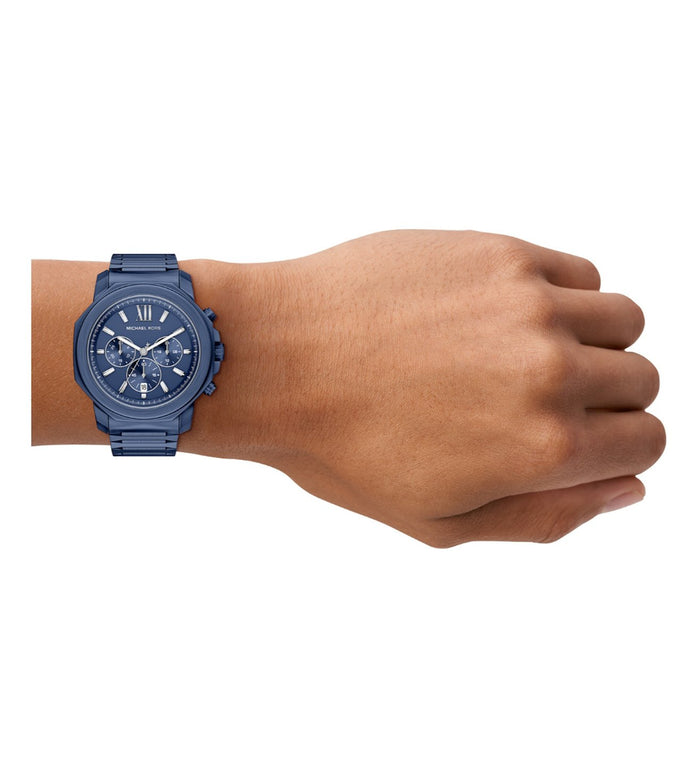 Michael Kors Quartz Blue Dial Chronograph Stainless Steel Men's Watch, MK9251