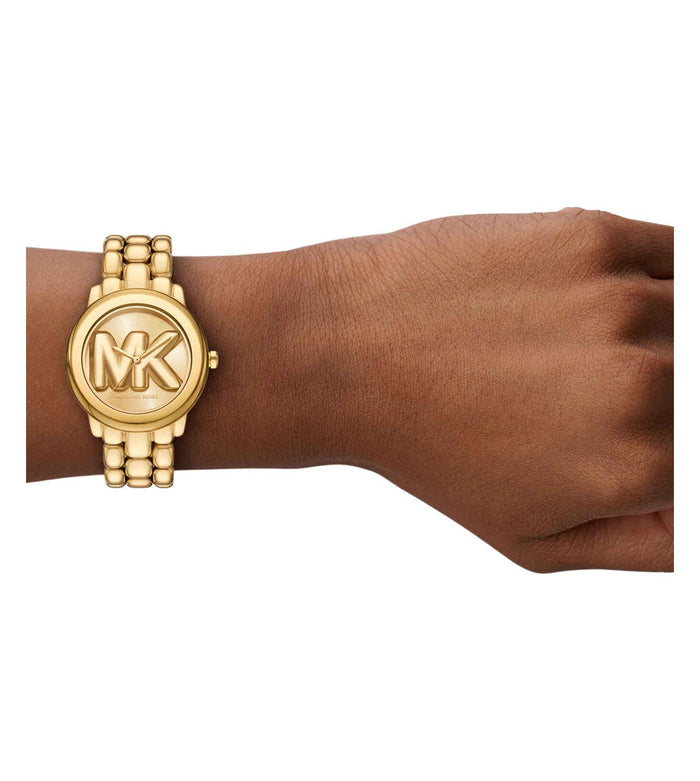 Michael Kors Quartz Gold Dial Analog Stainless Steel Women's Watch, MK4923