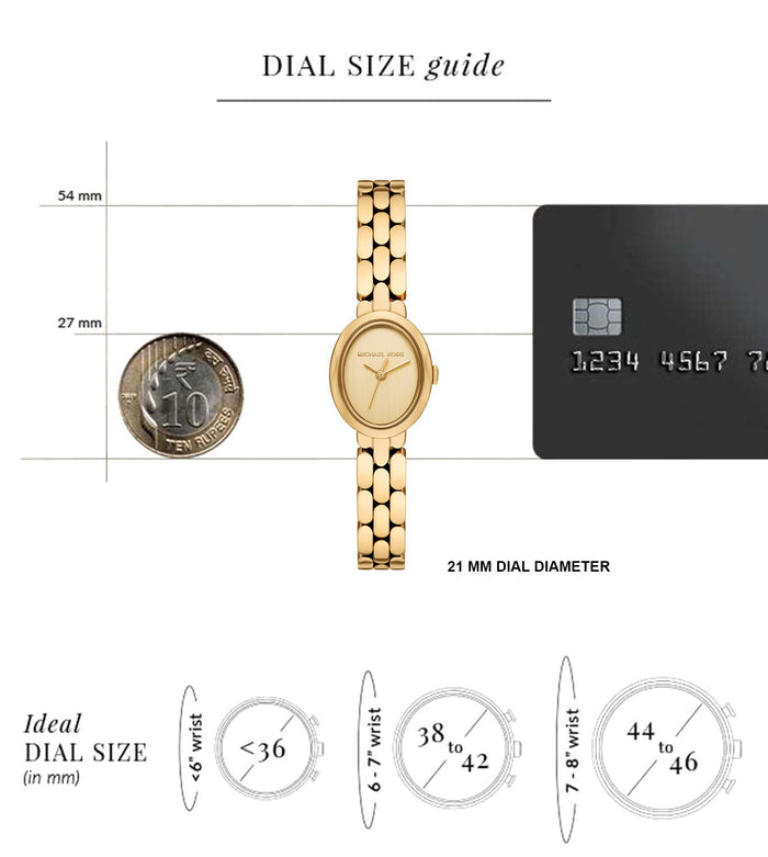 Michael Kors Quartz Gold Dial Analog Stainless Steel Women's Watch, MK4955