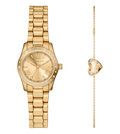 Michael Kors Quartz Gold Dial Analog Stainless Steel Women's Watch, MK4992SET