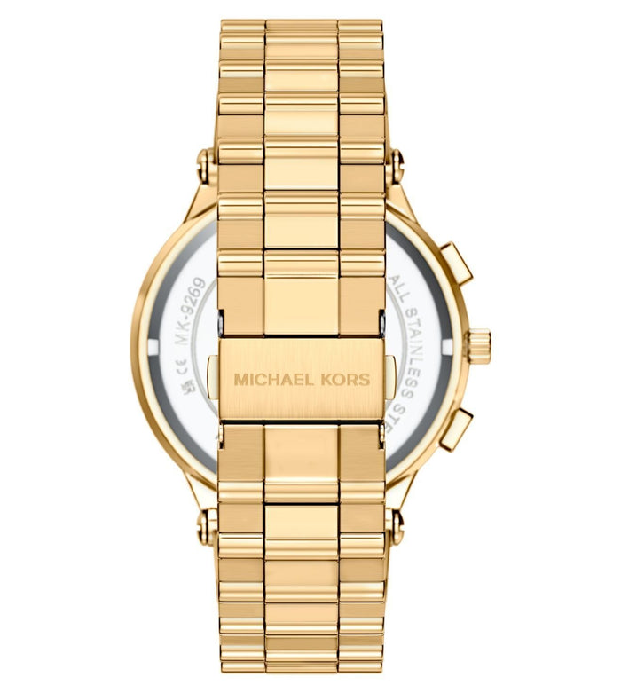 Michael Kors Quartz Gold Dial Chronograph Stainless Steel Men's Watch, MK9270SET