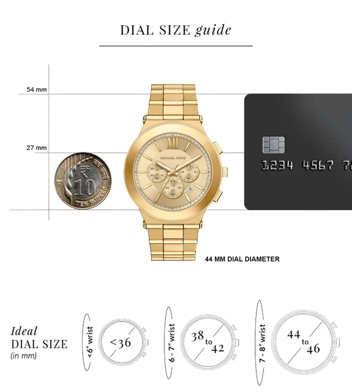 Michael Kors Quartz Gold Dial Chronograph Stainless Steel Men's Watch, MK9270SET
