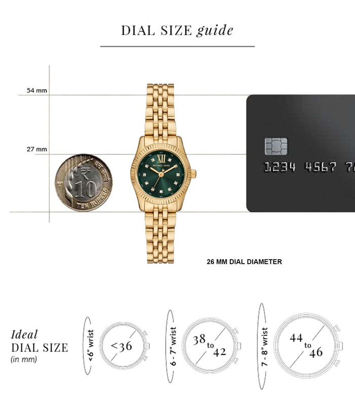 Michael Kors Quartz Green Dial Analog Stainless Steel Women's Watch, MK4842