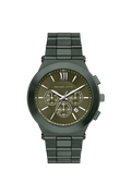 Michael Kors Quartz Green Dial Chronograph Stainless Steel Men's Watch, MK9268
