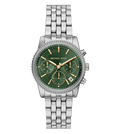 Michael Kors Quartz Green Dial Chronograph Stainless Steel Women's Watch, MK7583
