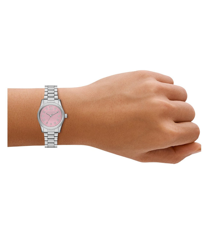 Michael Kors Quartz Pink Dial Analog Stainless Steel Women's Watch, MK4996