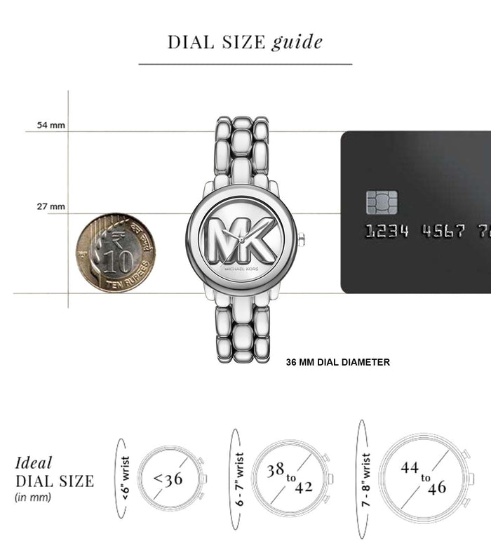 Michael Kors Quartz Silver Dial Analog Stainless Steel Women's Watch, MK4963