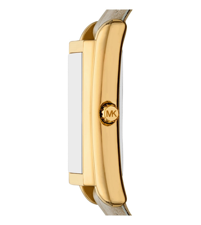 Michael Kors Quartz White Dial Analog Leather Women's Watch, MK4964