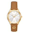 Michael Kors Quartz White Dial Analog Leather Women's Watch, MK7543