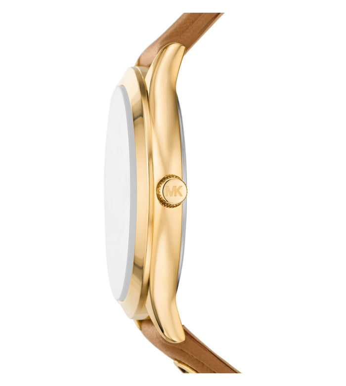 Michael Kors Quartz White Dial Analog Leather Women's Watch, MK7543