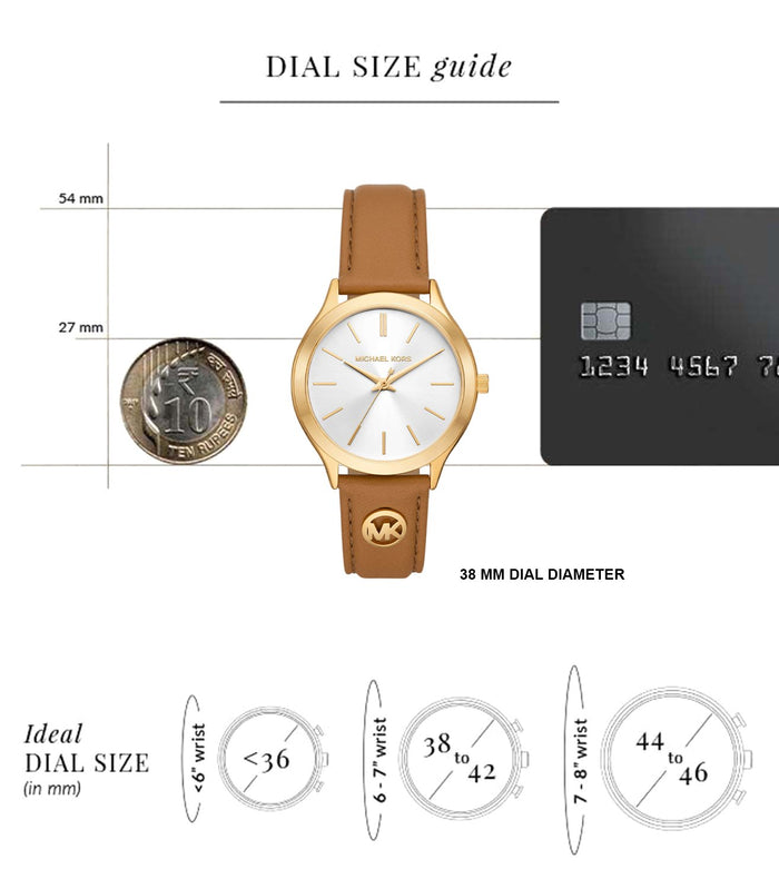 Michael Kors Quartz White Dial Analog Leather Women's Watch, MK7543