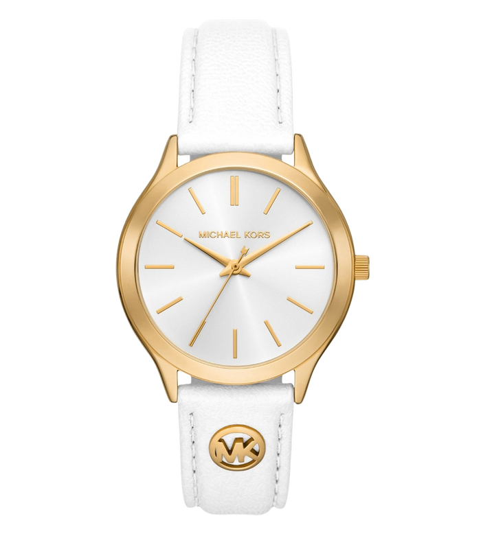 Michael Kors Quartz White Dial Analog Leather Women's Watch, MK7544