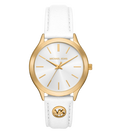 Michael Kors Quartz White Dial Analog Leather Women's Watch, MK7544