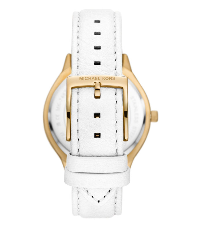 Michael Kors Quartz White Dial Analog Leather Women's Watch, MK7544