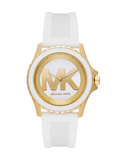 Michael Kors Quartz White Dial Analog Silicone Women's Watch, MK7535