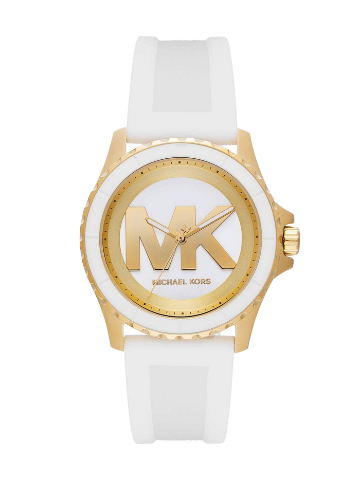 Michael Kors Quartz White Dial Analog Silicone Women's Watch, MK7535