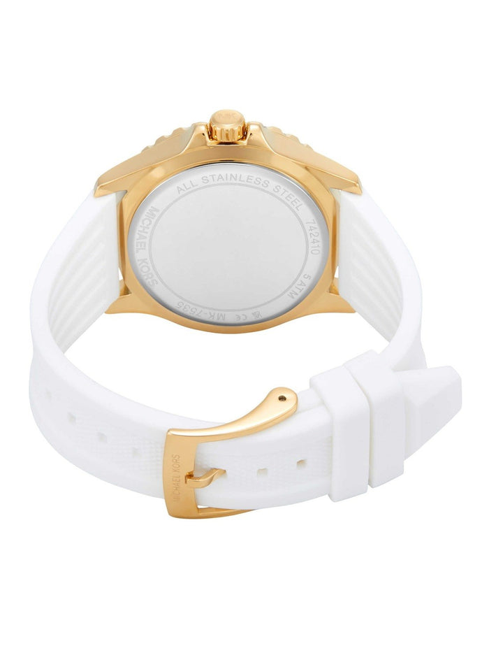 Michael Kors Quartz White Dial Analog Silicone Women's Watch, MK7535