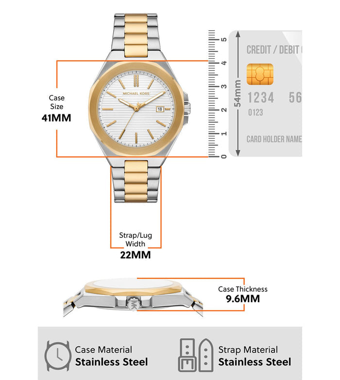 Michael Kors Quartz White Dial Analog Stainless Steel Men's Watch, MKO1181