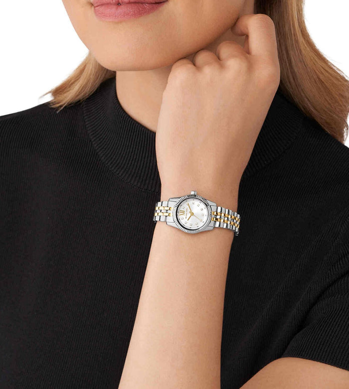 Michael Kors Quartz White Dial Analog Stainless Steel Women's Watch, MK4740