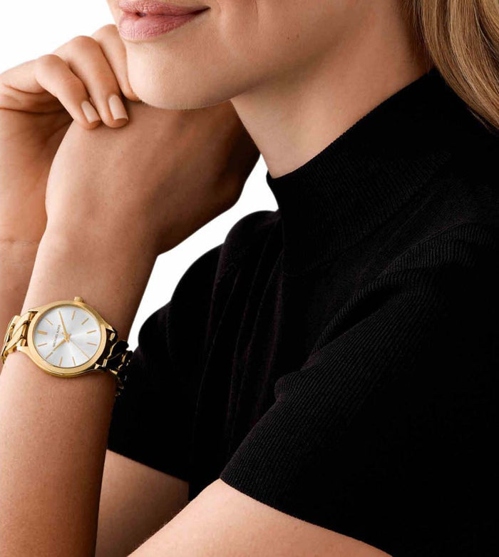 Michael Kors Quartz White Dial Analog Stainless Steel Women's Watch, MK7472