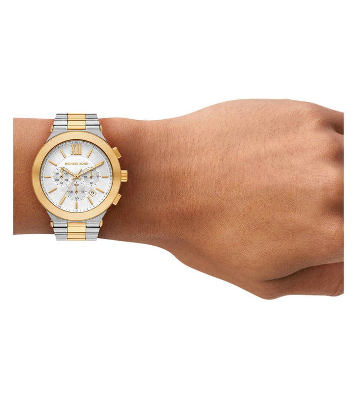 Michael Kors Quartz White Dial Chronograph Stainless Steel Men's Watch, MK9221