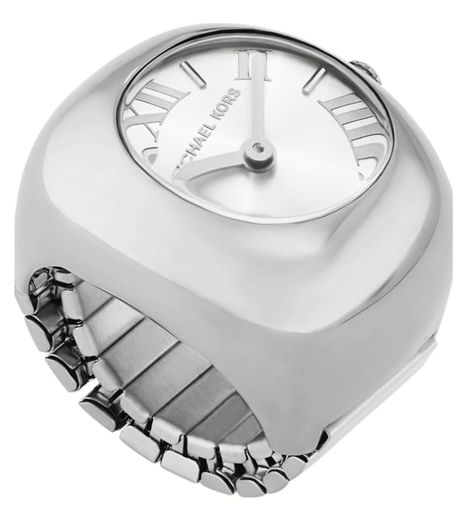 Michael Kors Rylee Silver Tone Analog Women's Ring Watch, MK4873