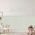 Sage and Bone Stripes Half Wall Panel Decals