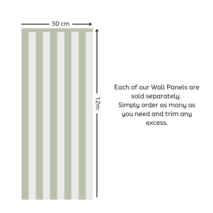 Sage and Bone Stripes Half Wall Panel Decals