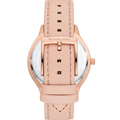Michael Kors Slim Runway Three-Hand Pink Leather Women's Watch, MK7545