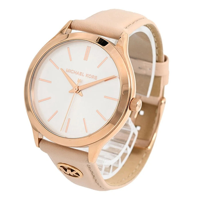 Michael Kors Slim Runway Three-Hand Pink Leather Women's Watch, MK7545