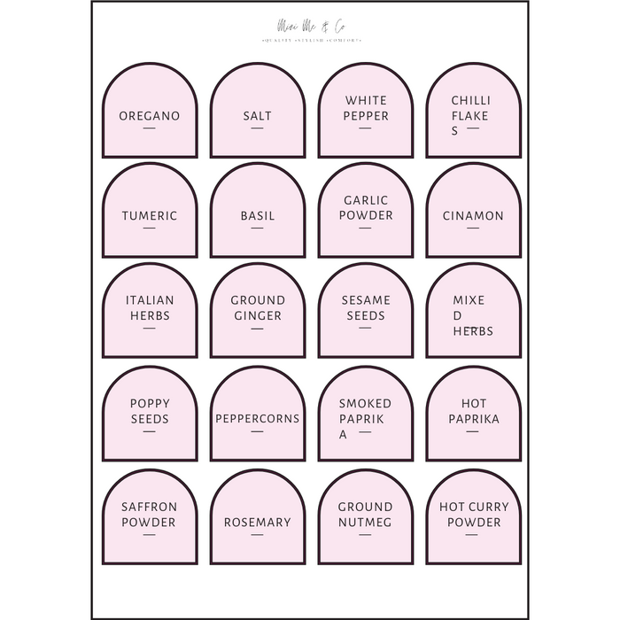 Spice Labels – Arch Vinyl Stickers (Pack of 20)