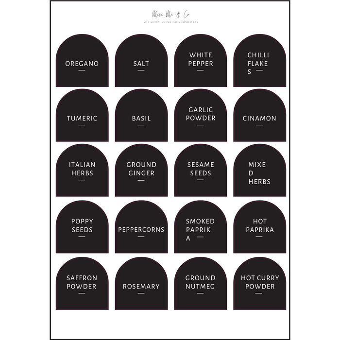 Spice Labels – Arch Vinyl Stickers (Pack of 20)