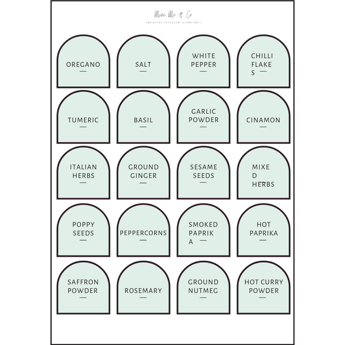 Spice Labels – Arch Vinyl Stickers (Pack of 20)