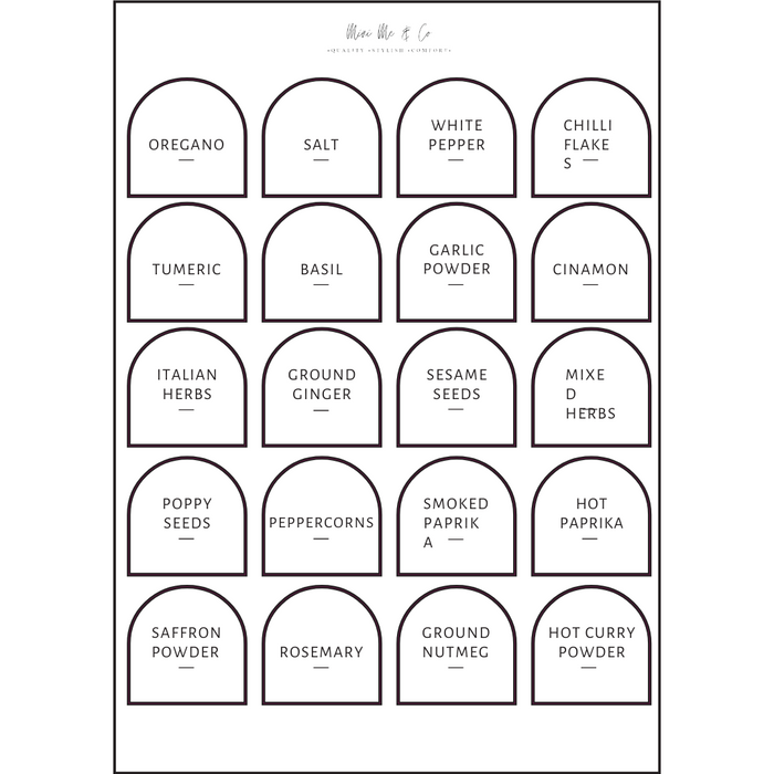 Spice Labels – Arch Vinyl Stickers (Pack of 20)