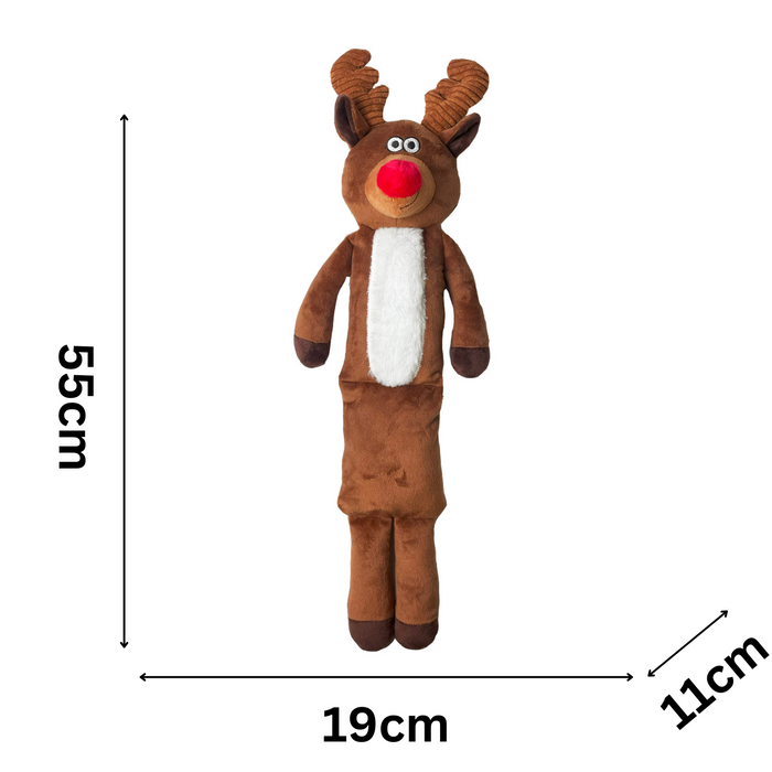 Squeaky Reindeer | Soft Christmas Dog Toy by Happy Pet