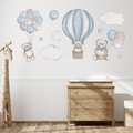 Teddies with Balloons Fabric Wall Decals