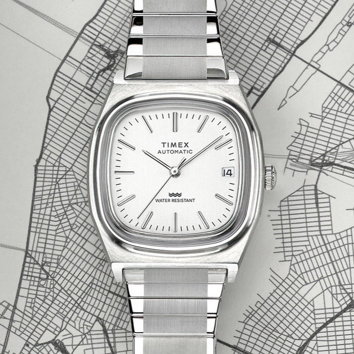 Timex Automatic 1983 E Line Reissue 34mm Stainless Steel Expansion Band Men's Watch , TW2W70800IK