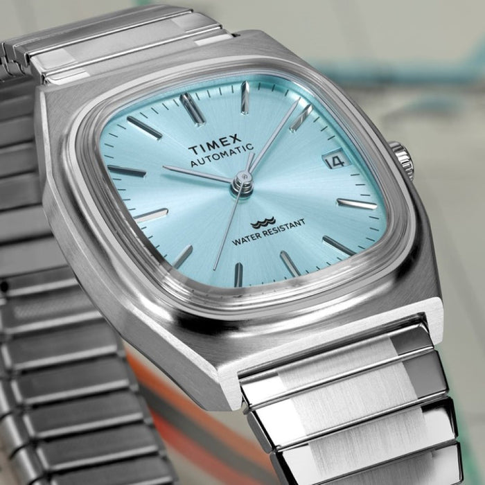 Timex Automatic 1983 E Line Reissue 34mm Stainless Steel Expansion Band Men's Watch, TW2Y66700IK