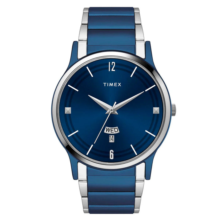 Timex Blue Dial Analog Stainless Steel Men's Watch, TW000R466