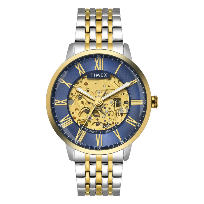 Timex Blue Round Dial Analog Automatic Men's Watch, TWEG23505