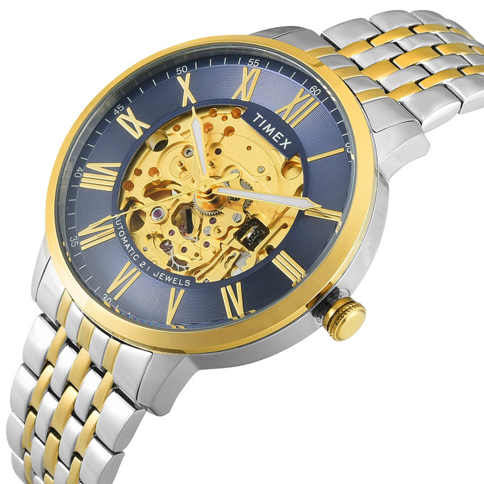 Timex Blue Round Dial Analog Automatic Men's Watch, TWEG23505