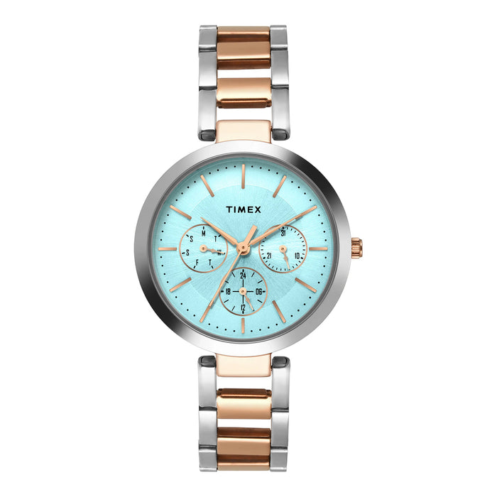 Timex Blue Round Dial Analog Women's Watch, TW000X269