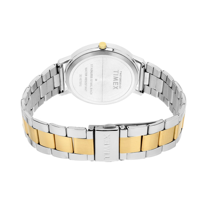 Timex Champagne Round Dial Analog Men's Watch, TW0TG8025
