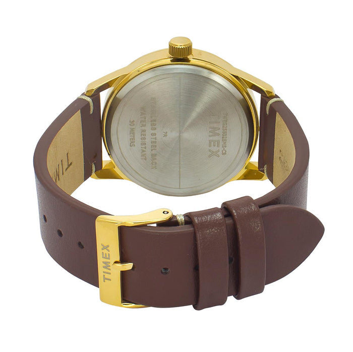 Timex Champagne Round Dial Analog Men's Watch, TWEG25502