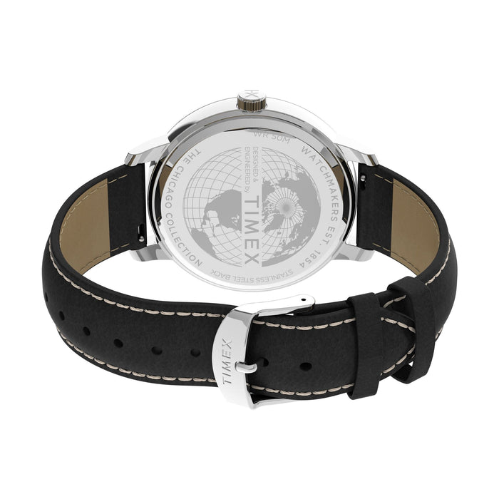 Timex Chicago Day Date 45mm Leather Strap Men's Watch, TW2V29200UJ